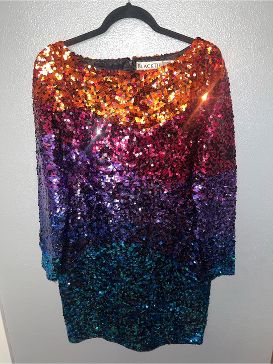 Oleg Cassini Dresses & Skirts - Oleg Cassini Vintage Vibrant Sequin Long Sleeve Dress
